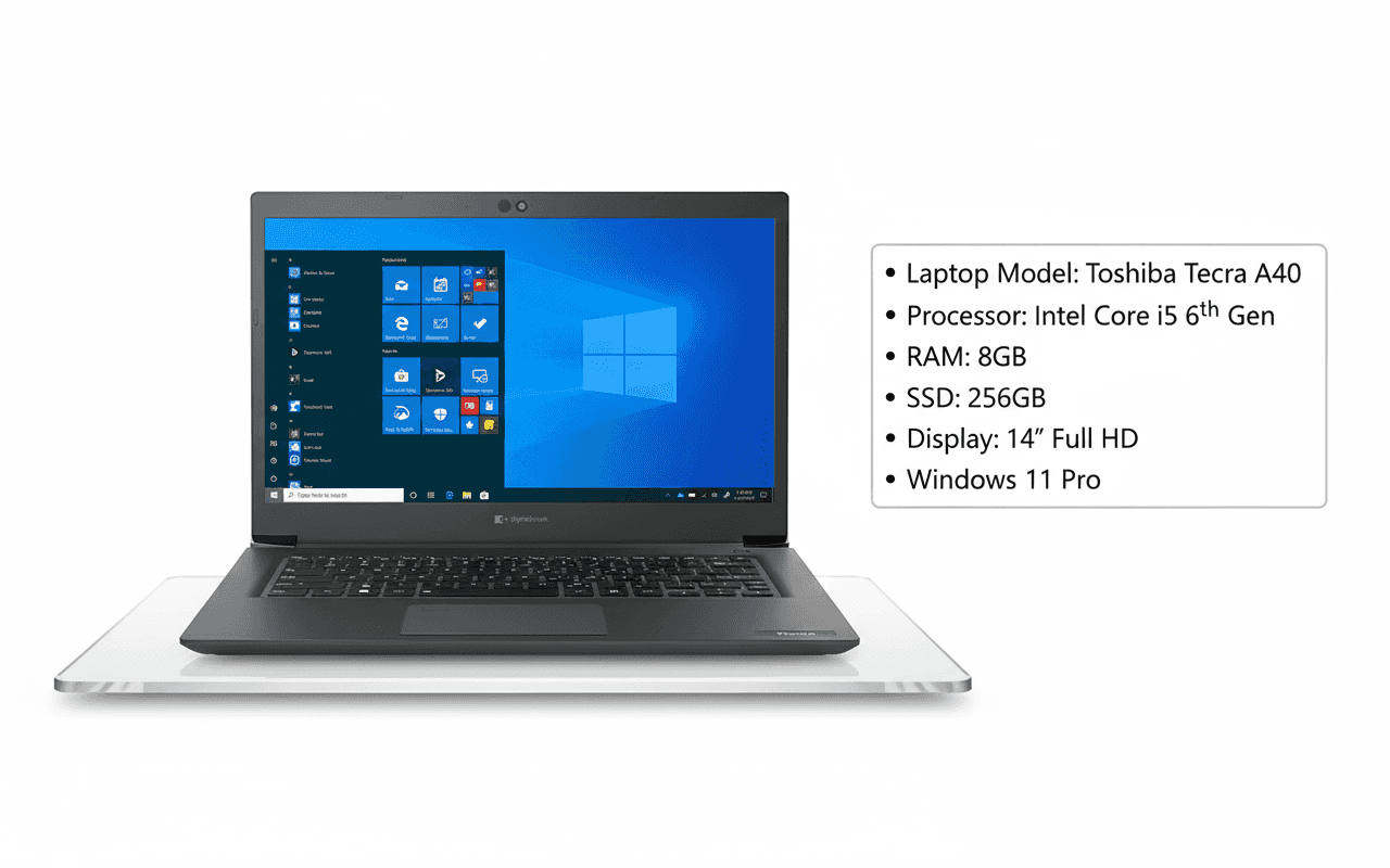 Laptop Toshiba Tecra A40 – Intel Core i5 6th Gen | 8GB RAM | 256GB SSD | 14" Full HD Display | Windows 11 Pro 1