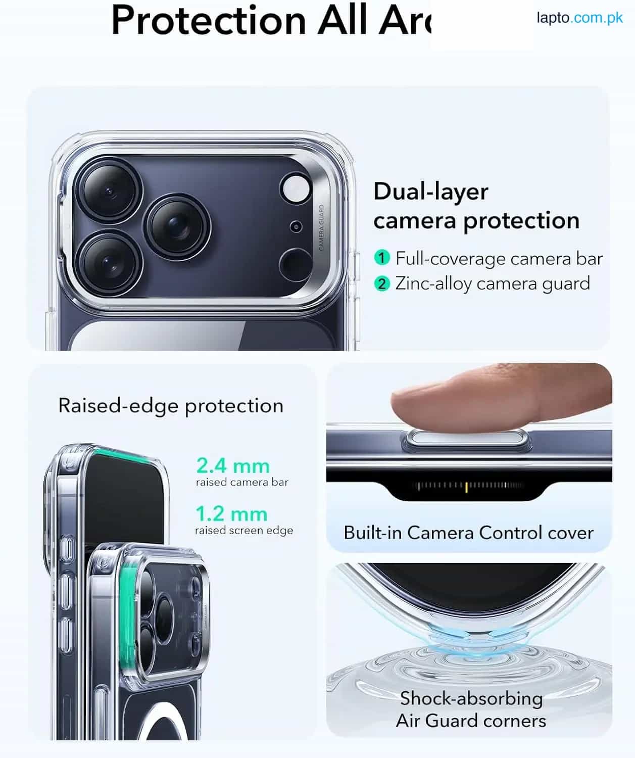 iPhone 17 Pro Max ESR Classic Hybrid With Stand Case – Clear 7