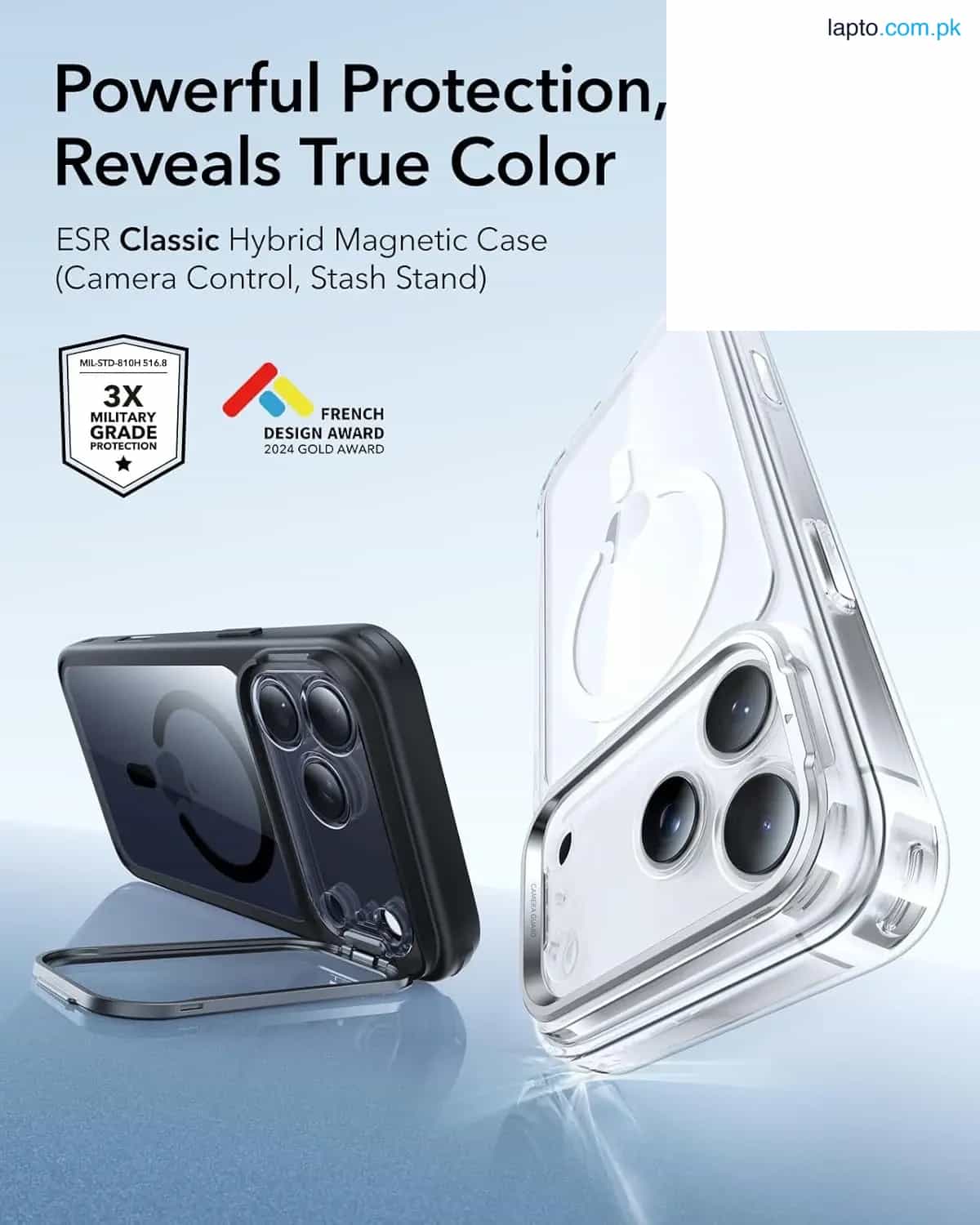 iPhone 17 Pro Max ESR Classic Hybrid With Stand Case – Clear Black 4