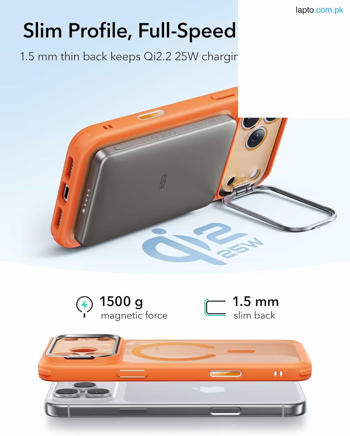 iPhone 17 Pro Max ESR Classic Hybrid With Stand Case – Frosted Orange 4