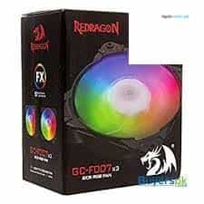 Redragon - GC-F007 Computer Case 3 x 12CM PC Cooling Fan, RGB LED 1