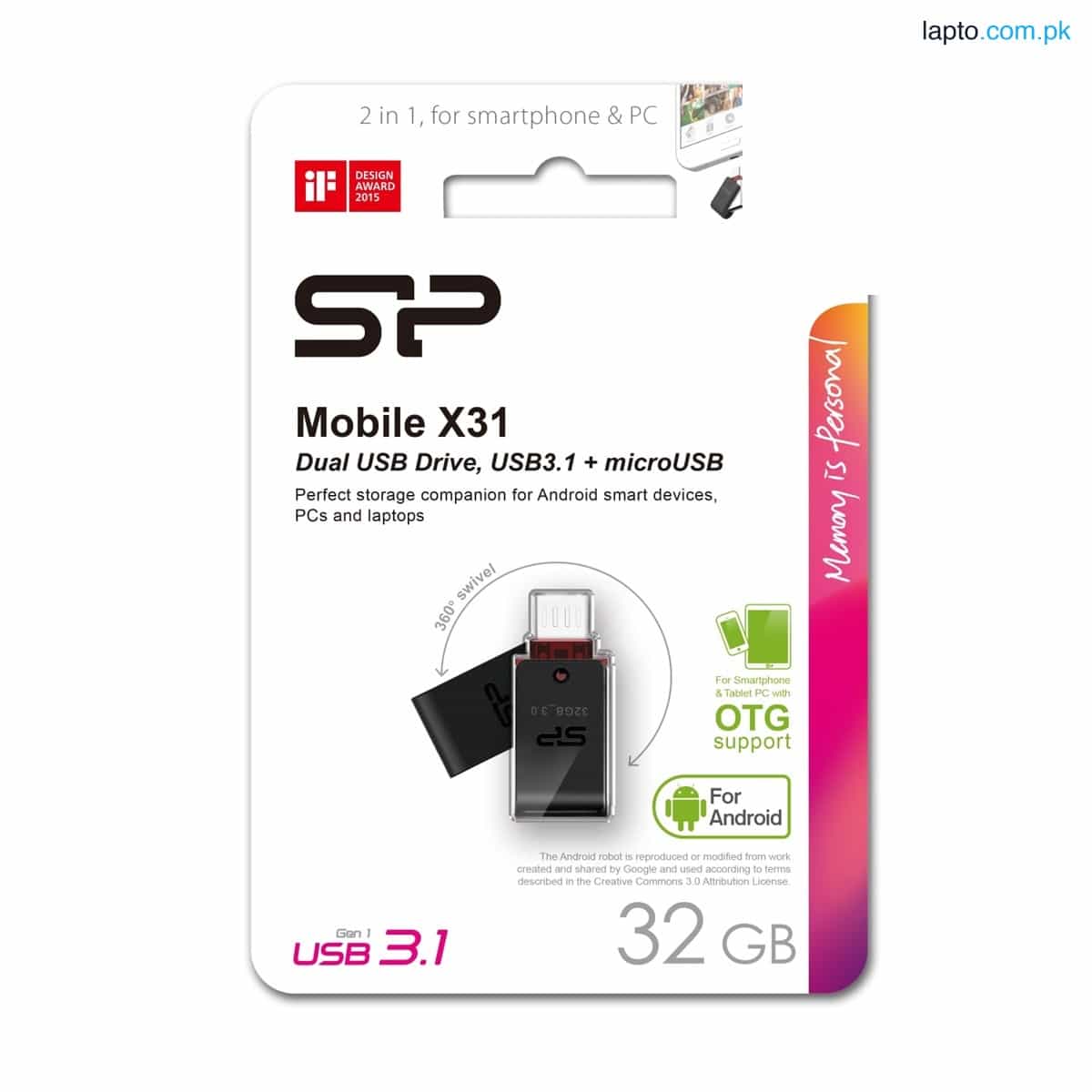 SILICON POWER MOBILE X31 ANDROID OTG 3.1 USB 32GB 1