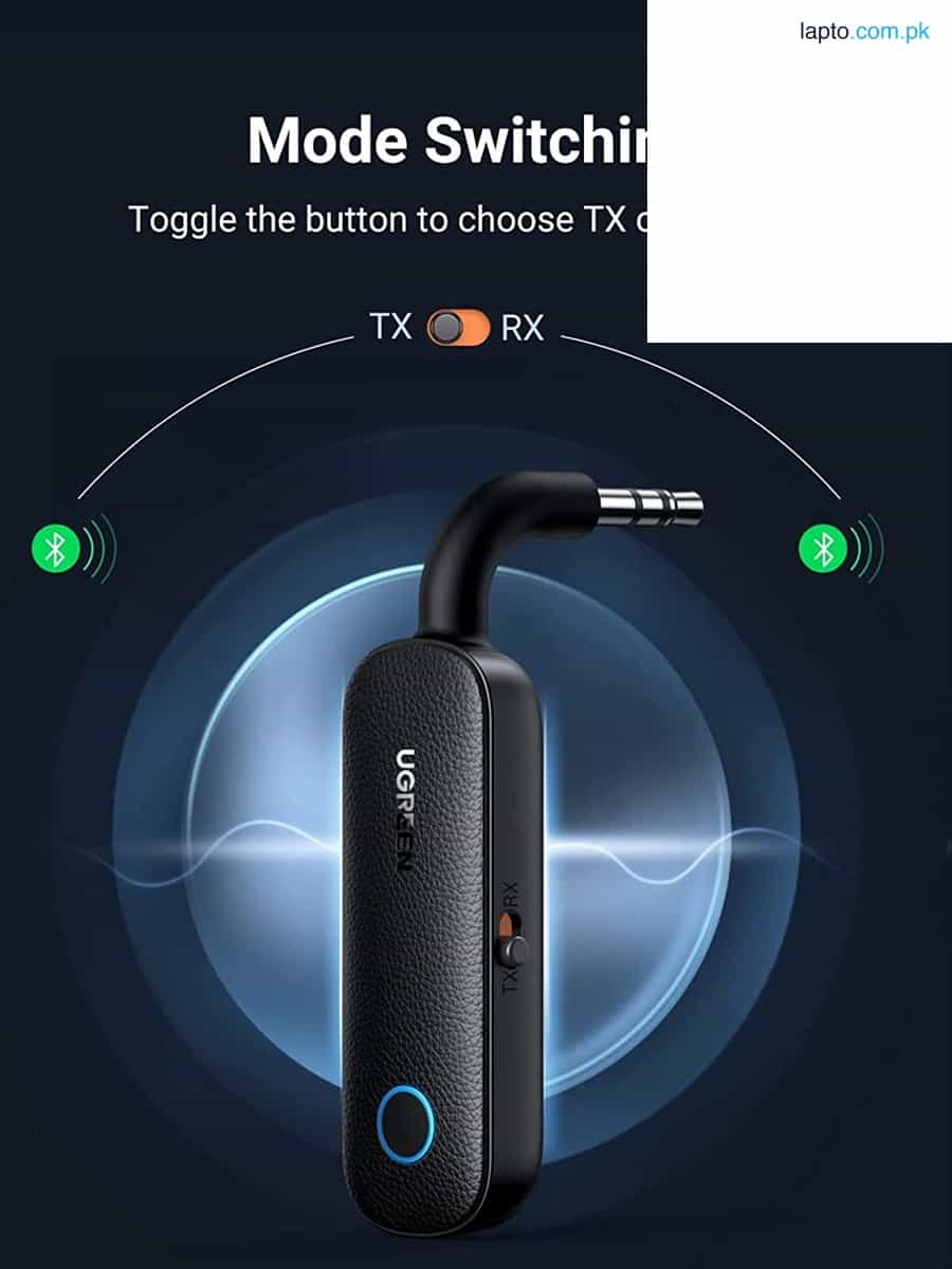 UGREEN Bluetooth 5.0 Transmitter and Receiver 2 in 1 Wireless 3.5mm Bluetooth Adapter, Dual Devices Simultaneously, Aux Bluetooth Audio Car Adapter – Black – 80893 1