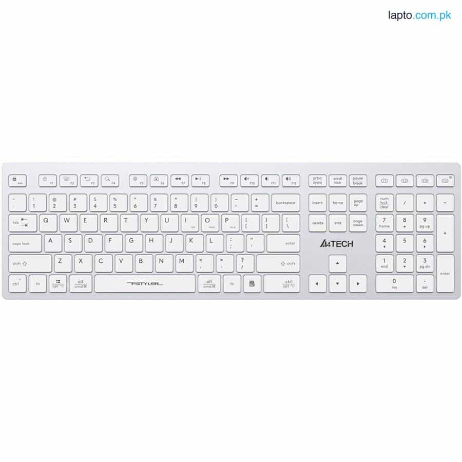 A4Tech FBX50C Bluetooth Keyboard White - Black 2.4G Wireless 1