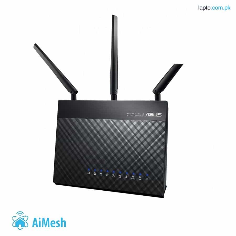 ASUS RT-AC68U Dual-Band Wireless-AC1900 Gigabit Router with AiMesh and AiProtection 1