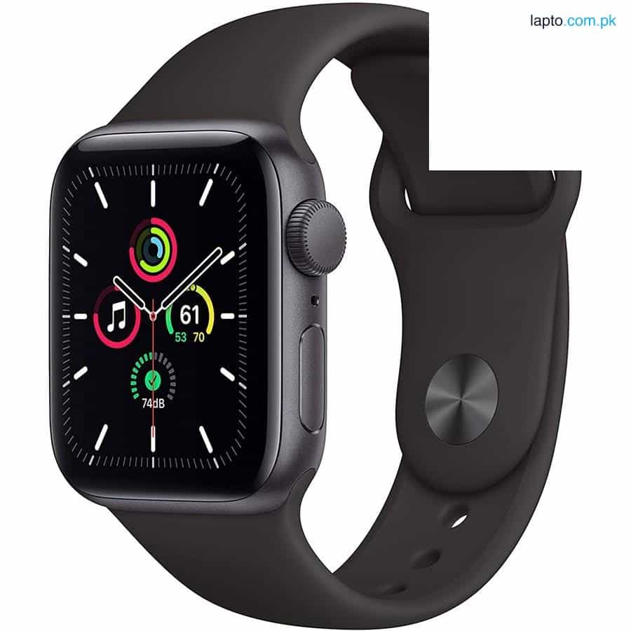 Apple Watch SE Aluminum Space Gray Case with Black Sport Band GPS-40mm 1