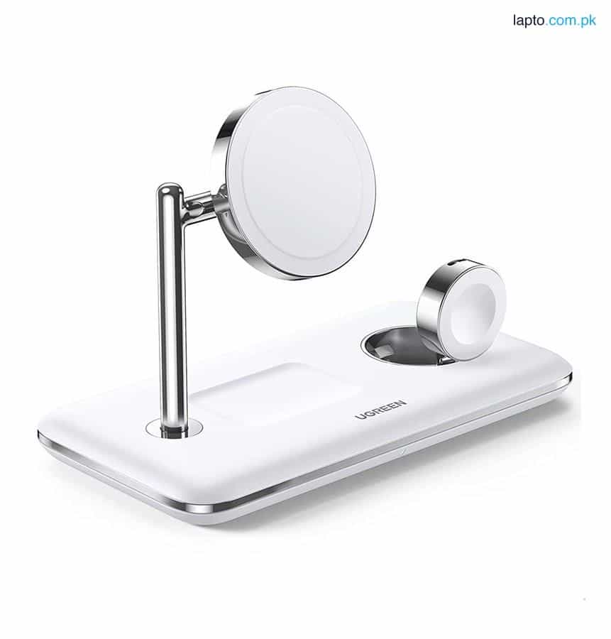 UGreen (90326) 3 IN 1 Magsafe Wireless Charging Station MFI-Certified 15W Fast Charging - White 1