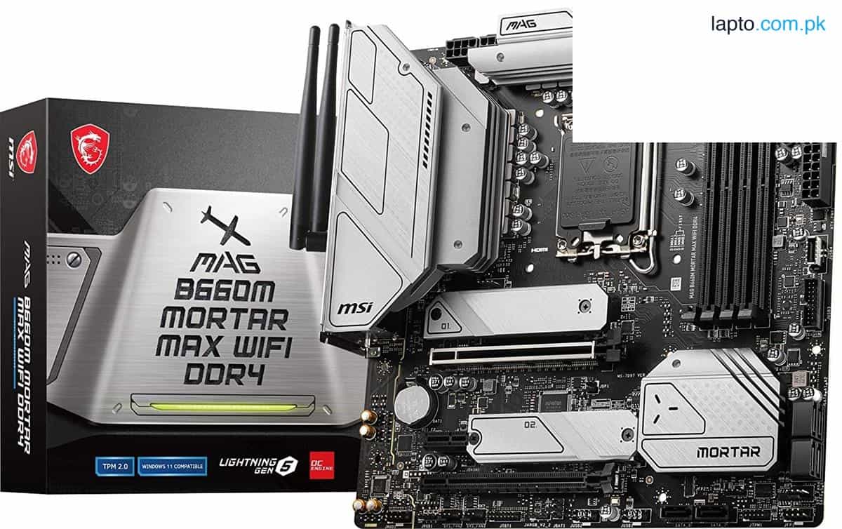 MSI MAG B660M Mortar MAX WiFi DDR4 Gaming Motherboard (mATX, 12th/13th Gen Intel Core, LGA 1700 Socket, DDR4, PCIe 4, 2.5G LAN, M.2 Slots, Wi-Fi 6E) 1