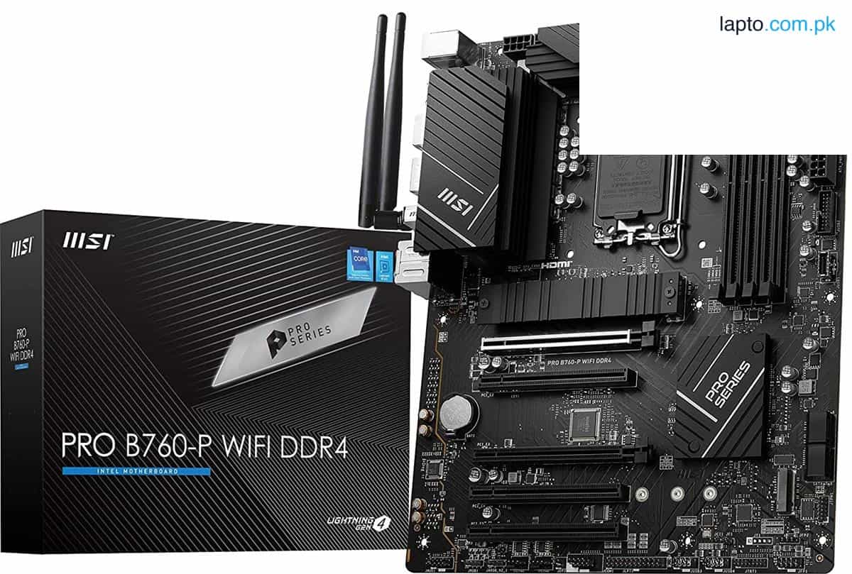 MSI PRO B760-P WiFi DDR4 ProSeries Motherboard (Supports 12th/13th Gen Intel Processors, LGA 1700, DDR4, PCIe 4.0, M.2, 2.5Gbps LAN, USB 3.2 Gen2, Wi-Fi 6E, ATX) 1