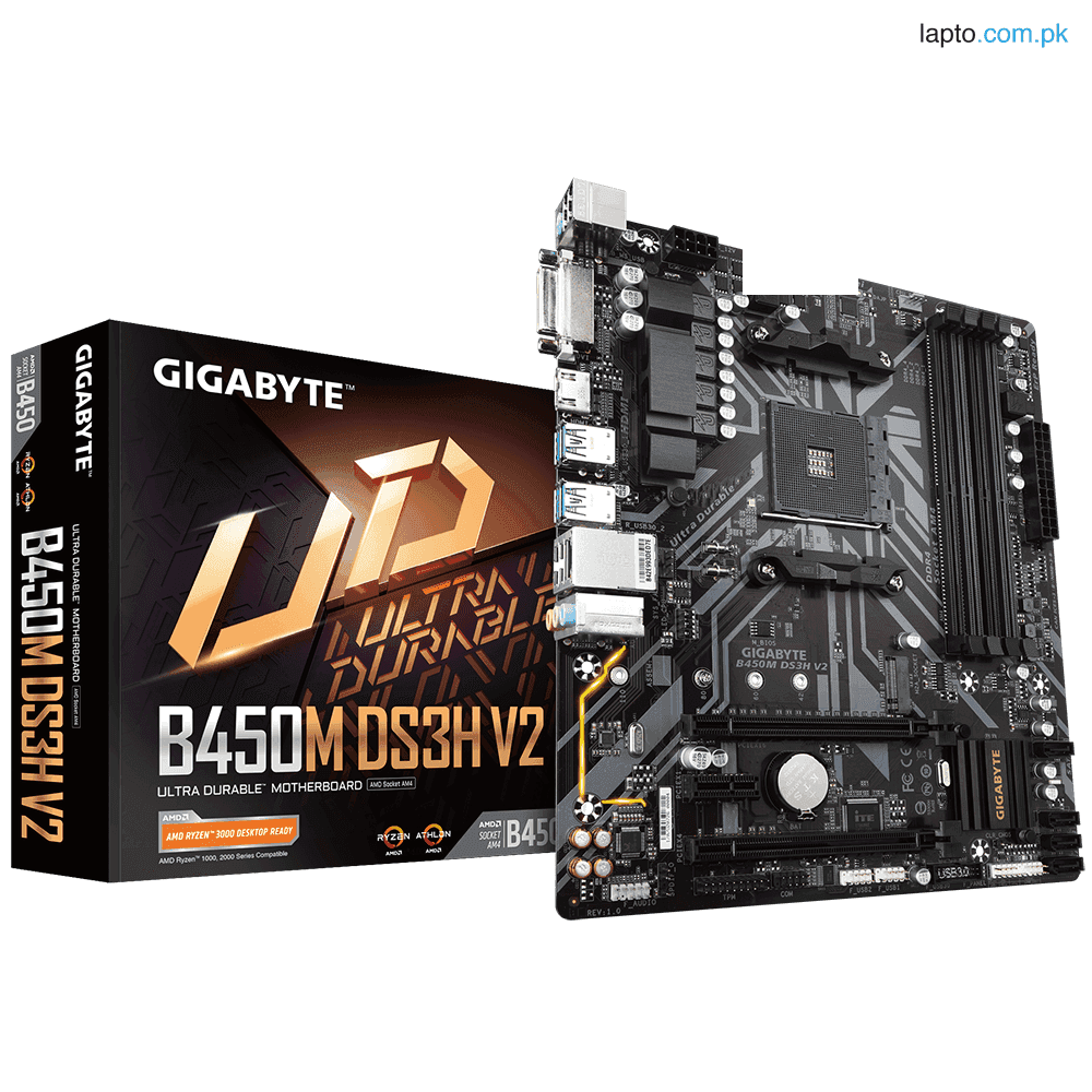 Gigabyte B450M DS3H V2 AMD AM4 Ryzen Ultra Durable Motherboard 1