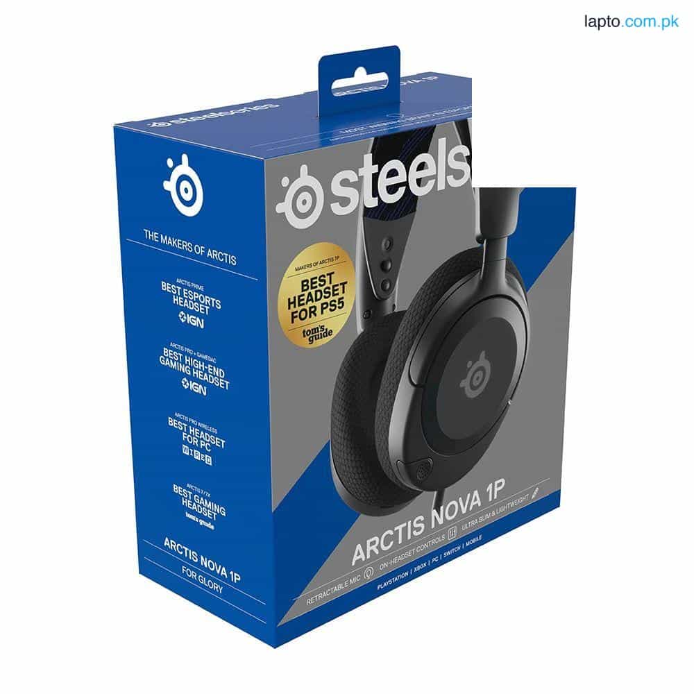 SteelSeries Arctis Nova 1P Ultra lightweight Wired Gaming Headset  - 61611  Black - White 1