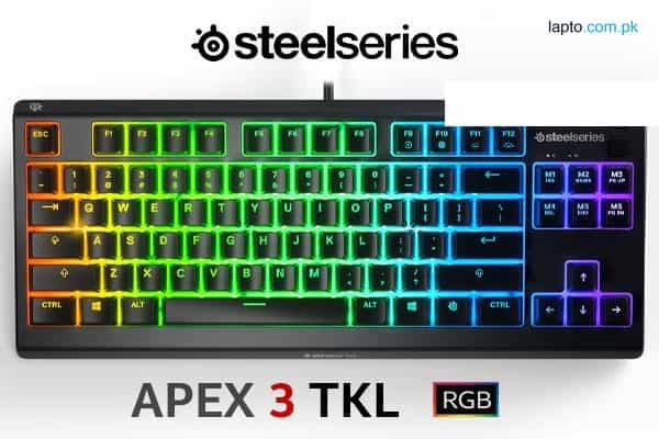SteelSeries Apex 3 TKL Dedicated Multimedia Controls - Customizable 8-zone RGB Gaming Keyboard - 64831 1