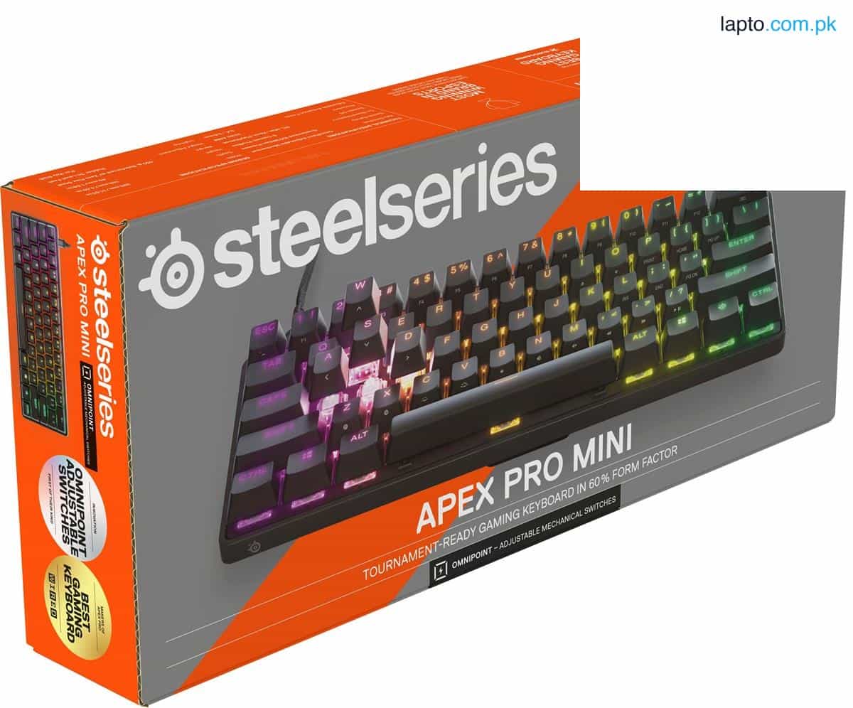 SteelSeries Apex Pro Mini Omnipoint Mechanical Adjustable Switches - Rapid Trigger Gaming Keyboard - 64820 1
