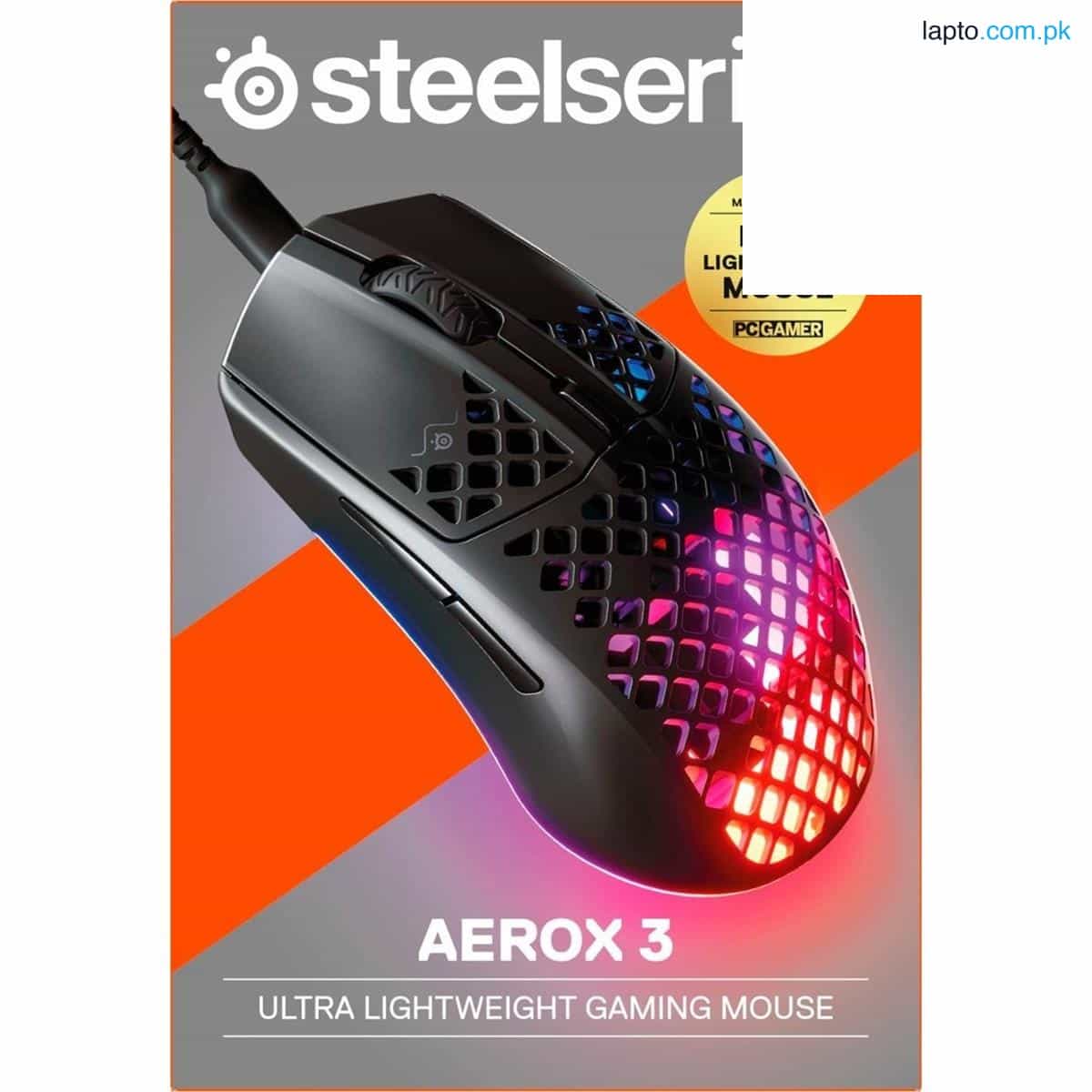 SteelSeries Aerox 3 (2022) Onyx TrueMove Core Sensor - AquaShield (IP54) - 59g Ultra-Light Weighted Gaming Mouse - 62611 - Onyx 1
