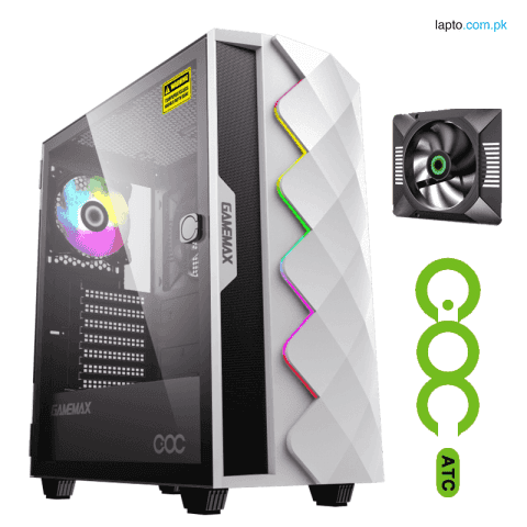 GameMax Black Diamond - Front Spectrum LED Strip, COC ARGB Mid-Tower ATX Case - (White) 1