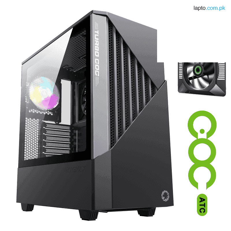 GameMax Contac COC ARGB, 2x ARGB Fans Pre-installed Mid-Tower ATX Case - (Black) 1