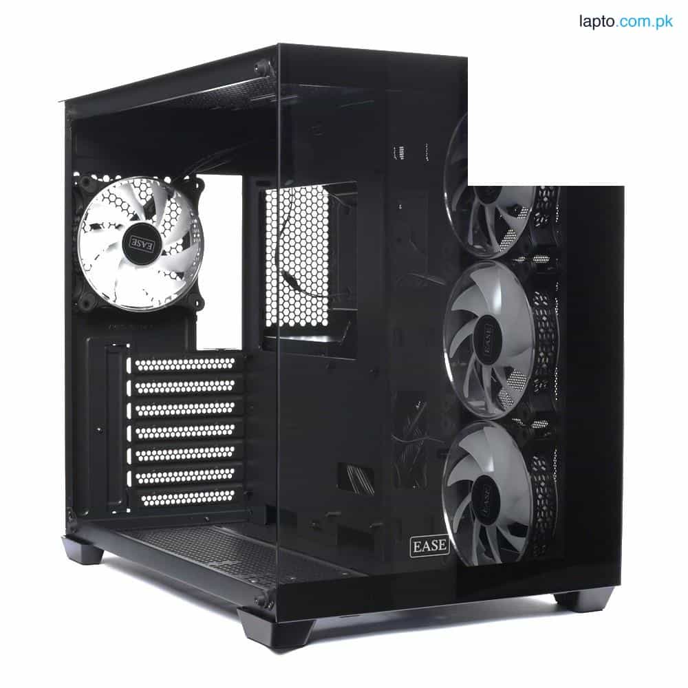 EASE EC124B Tempered Glass Gaming CPU Casing - (Black) 1