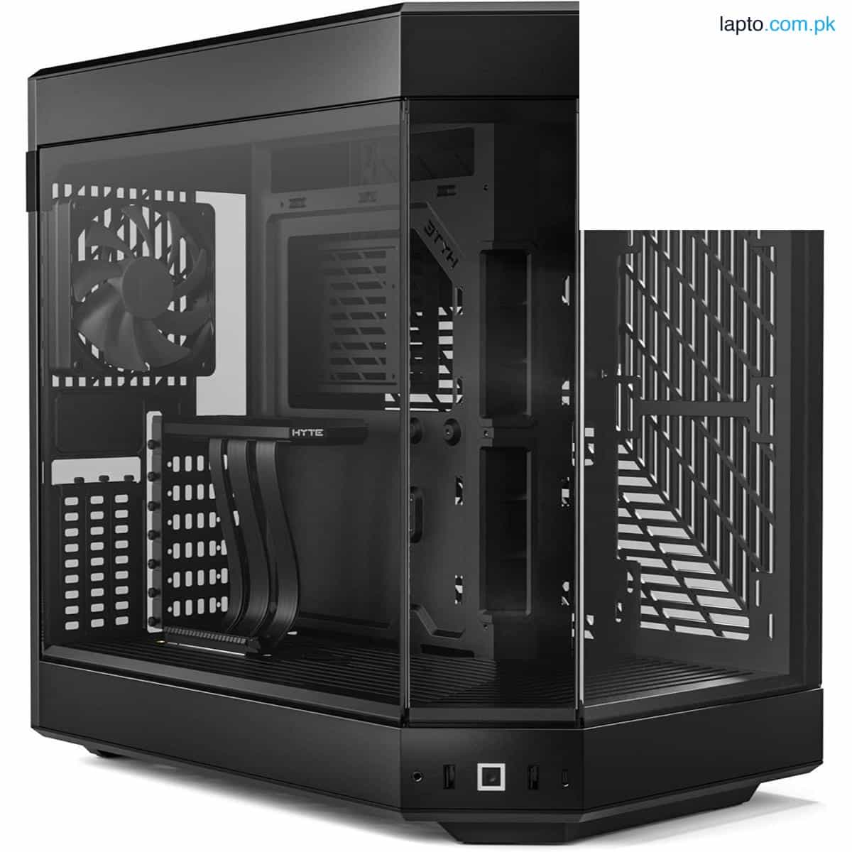 Hyte Y60 Modern Aesthetic Dual Chamber Panoramic Tempered Glass Mid-Tower ATX Computer Gaming Case - Pitch Black with PCIE 4.0 Riser Cable Included 1