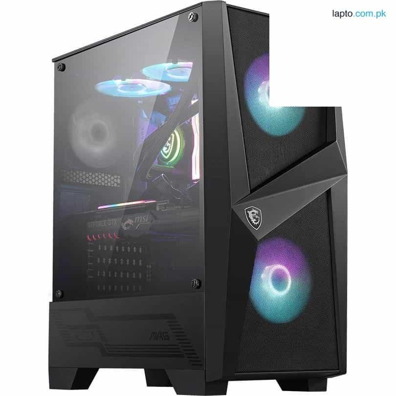 MSI MAG FORGE 100R Mid Tower Gaming Computer Case | Black, 2x 120mm ARGB PWM Fan 1