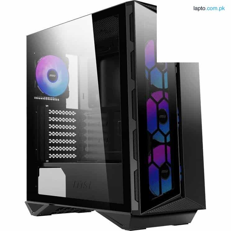 MSI MAG FORGE 100R Mid Tower Gaming Computer Case | Black, 2x 120mm ARGB PWM Fan 3