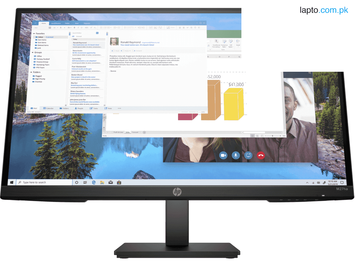 HP 27" M27FW LED Monitor FHD (1920 x 1080 @ 60 Hz) Flat IPS 3-sided micro-edge 1 VGA 2 HDMI 1.4 white (3 Year Warranty) 2