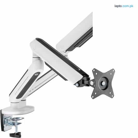 Dual Premium Gaming Monitor Arm With RGB Lighting - White 1