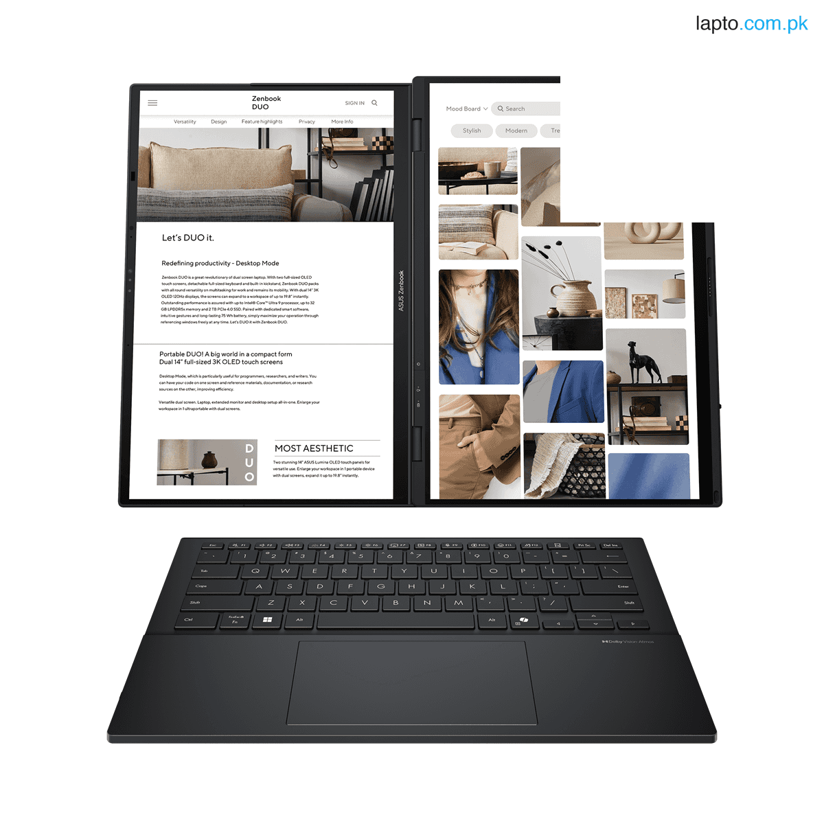 ASUS ZENBOOK DUO UX8406CA-PZ005W CORE ULTRA 9 285H 32GB LPDDR5X 2TB NVME 14.0" 3K OLED TOUCH WIN 11 INKWELL GRAY (2 YEARS) 1