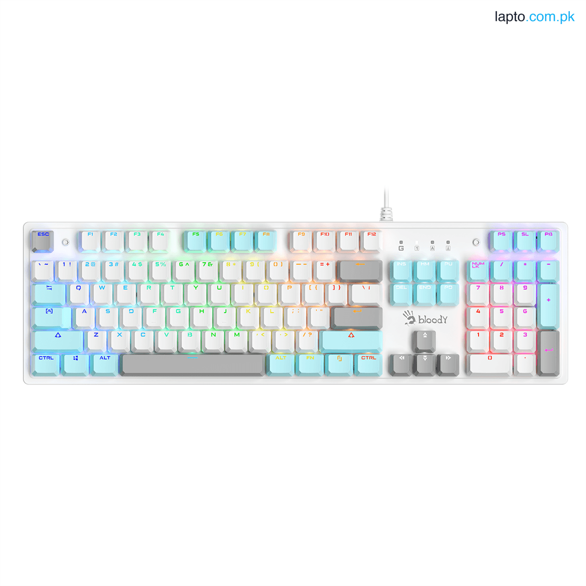 A4Tech Bloody S520N Mechanical Switch RGB Gaming Keyboard - ICY WHITE 1