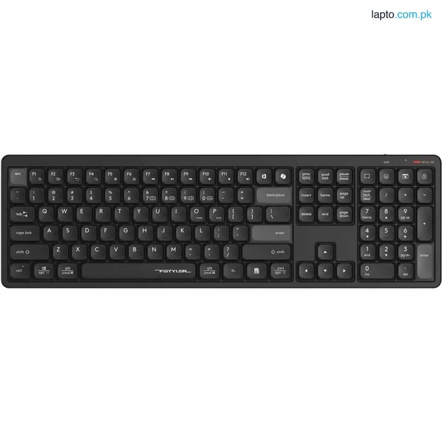 A4Tech FBX55C Bluetooth & 2.4G Wireless Keyboard Black, Quiet Typing, Scissor Switch - Black 1