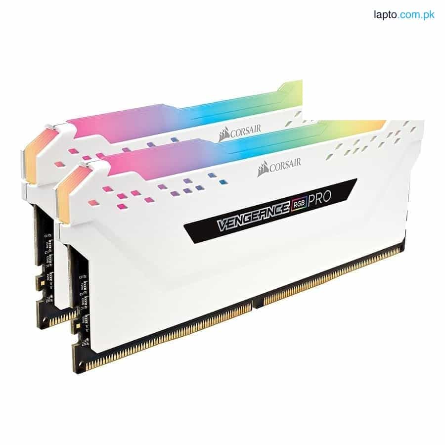 Corsair CMW16GX4M2C3200C16W VENGEANCE RGB PRO 16GB (2 x 8GB) DDR4 DRAM 3200MHz C16 Memory Kit — Whit 1