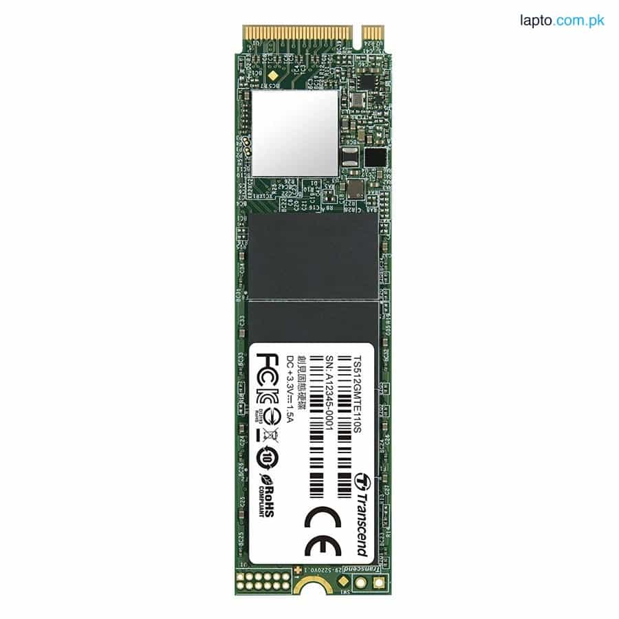 Transcend PCIe M.2 SSD 512GB Solid State Drive, NVMe PCIe Gen3 x4 80mm, TS512GMTE110S 1