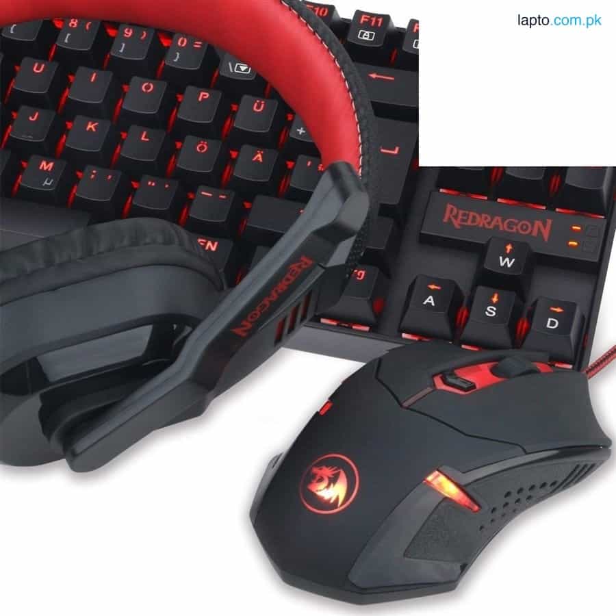 Redragon K552-BB-1 RED Backlit Mechanical Gaming Keyboard, Gaming Mouse, Gaming Mouse Pad and Gaming 1