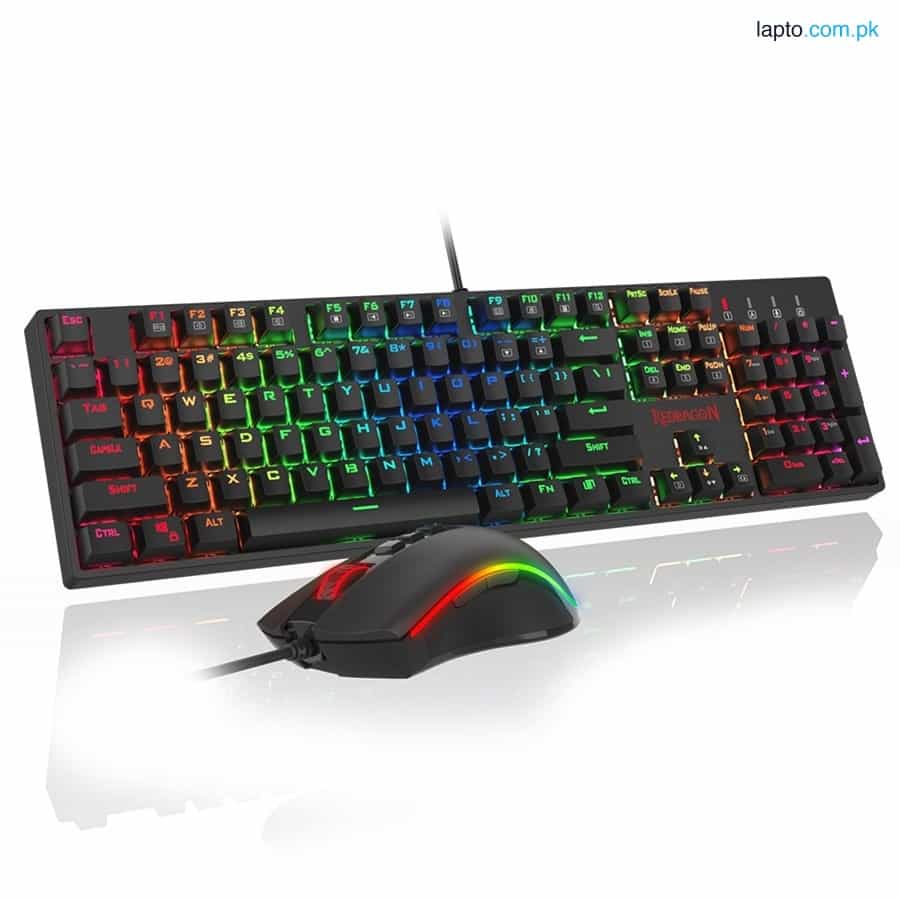 Redragon K582-BA Wired Mechanical Gaming Keyboard & M711 Cobra Gaming Mouse Combo, 10,000DPI, 7 Prog 1