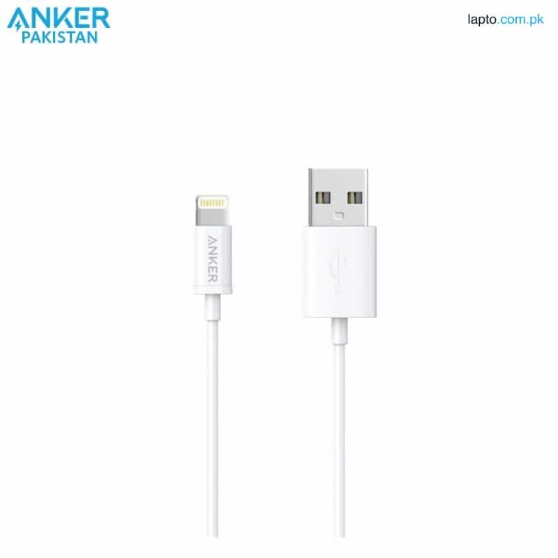 Anker Premium USB Cable With Lightning Connector, 3ft White, A7101H22 1