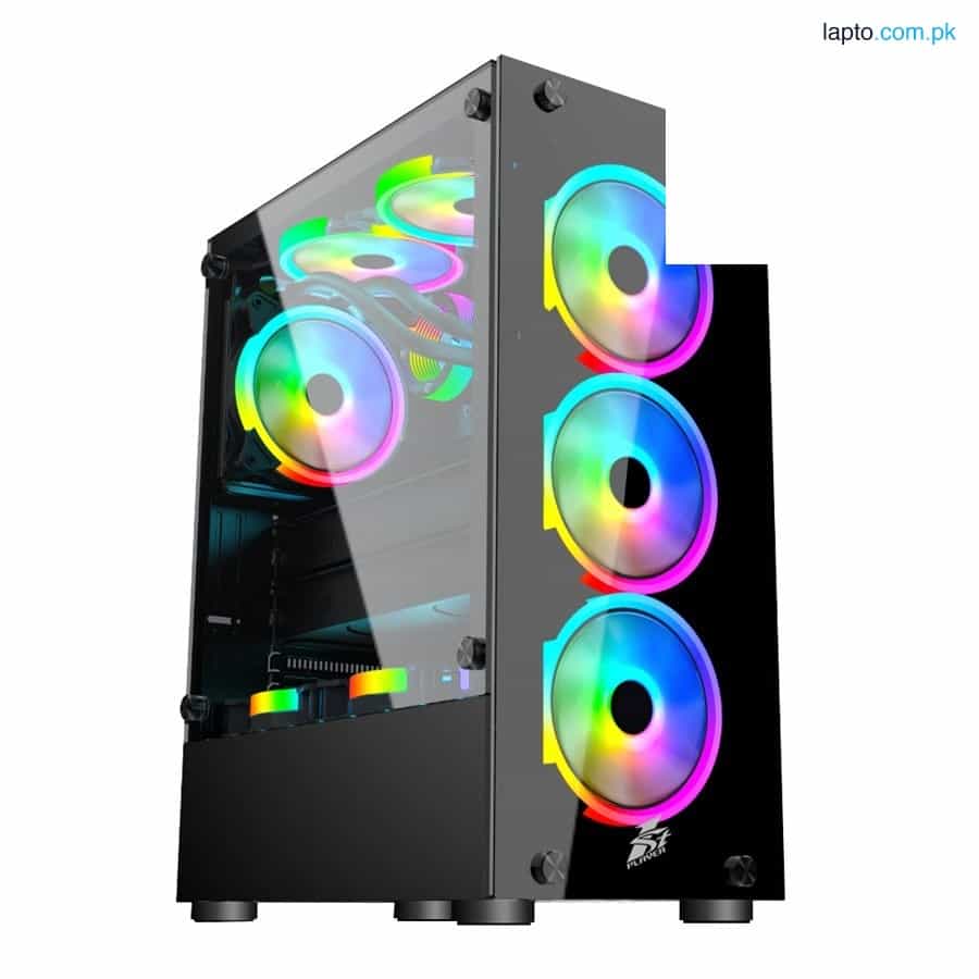 1stPlayer FIREDANCING series V2-A (Black) with 4 Fans ATX Gaming Case 1