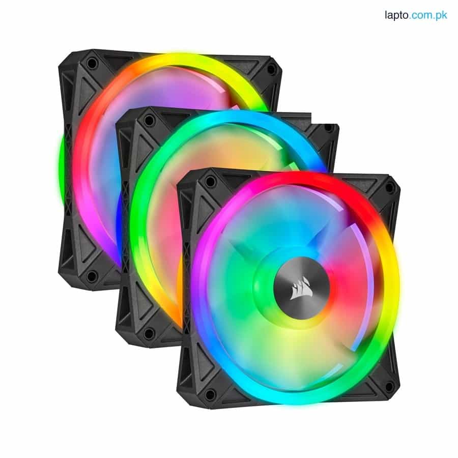 CORSAIR iCUE QL120 RGB 120mm PWM Triple Fan with Lighting Node CORE 1