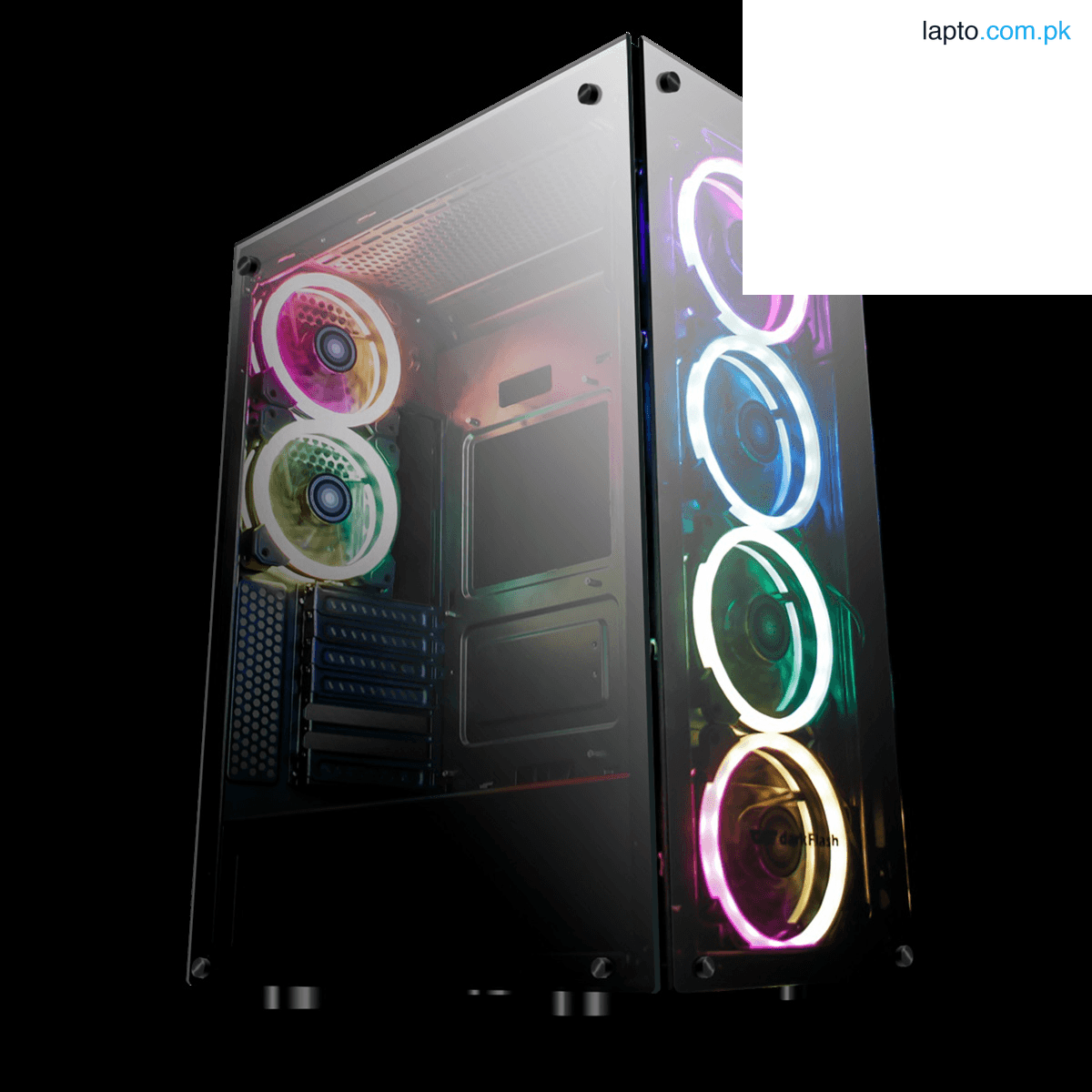 Aigo darkFlash Phantom Black Gaming Casing Tempered Glass Windows with 6pcs 120mm LED DR12 RGB Fans 1