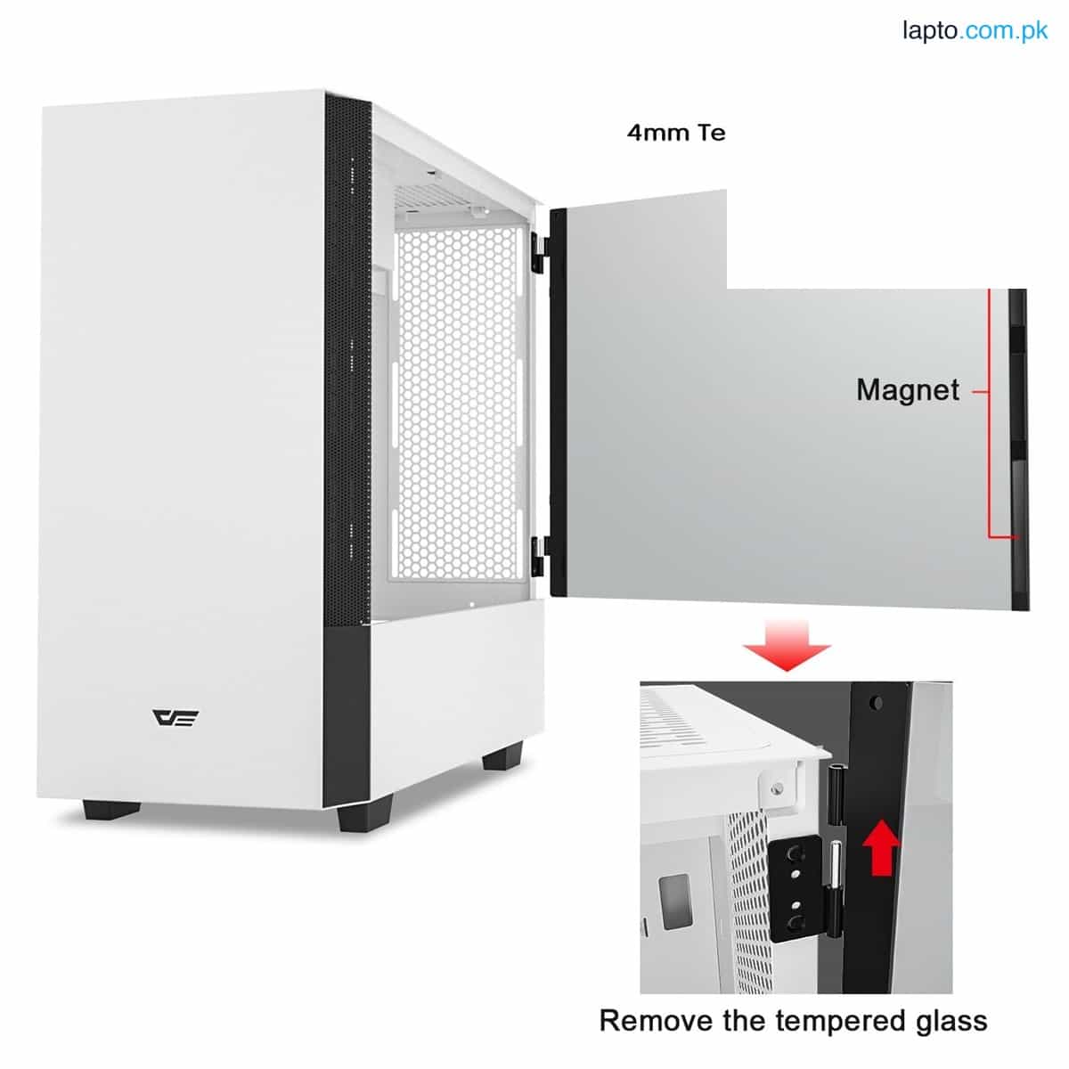 darkFlash DLX22 White ATX Computer Case with Graphics card holder & Mesh Front Panel 1