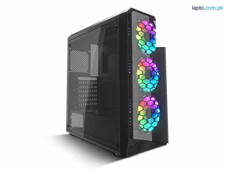 DarkFlash Water Square 5 ATX Chassis Tempered Glass Front Panel With 3 RGB Fans Mid-Tower Computer C 1