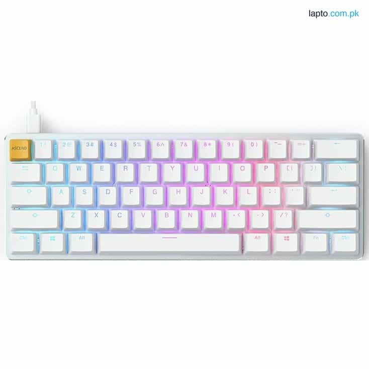 Glorious GMMK Modular Mechanical Keyboard - Compact, White Ice Edition, GLO-GMMK-COM-BRN-W 1