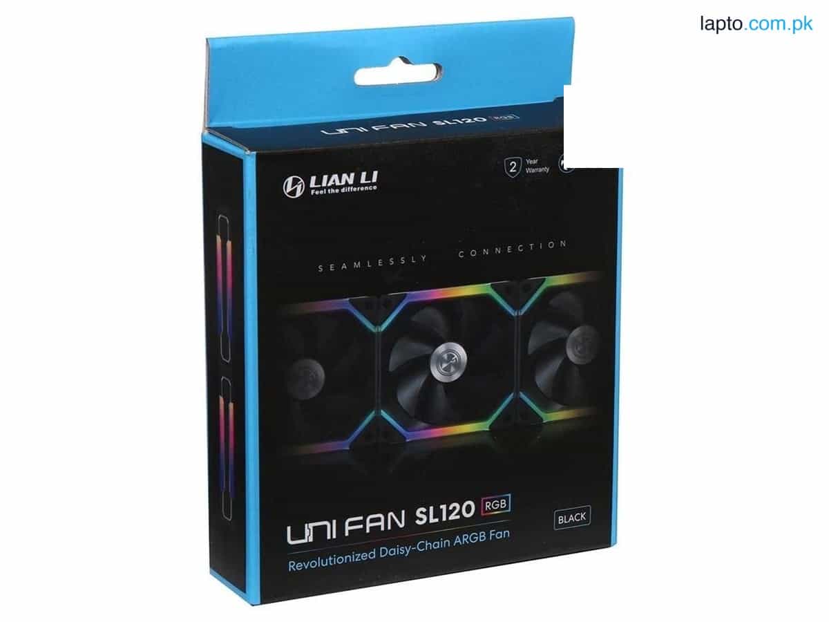 Lian Li UNI Fan SL120 Single Pack Black Without Controller (ARGB 120mm LED PWM Daisy-Chain) 12UF1B 1