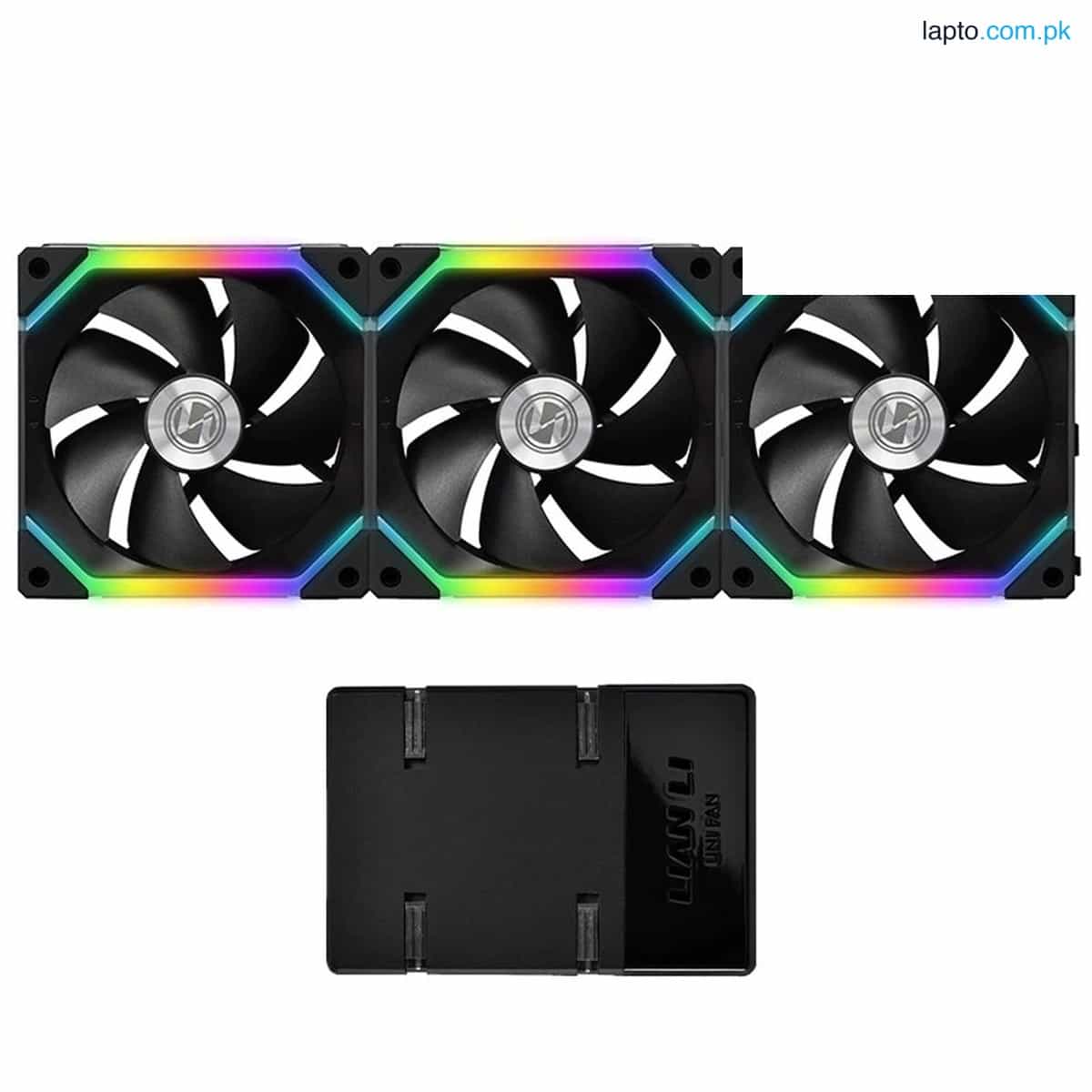 Lian Li UNI Fan SL120 3 Pack Black - with Controller (ARGB 120mm LED PWM Daisy-Chain) 12UF3B 1