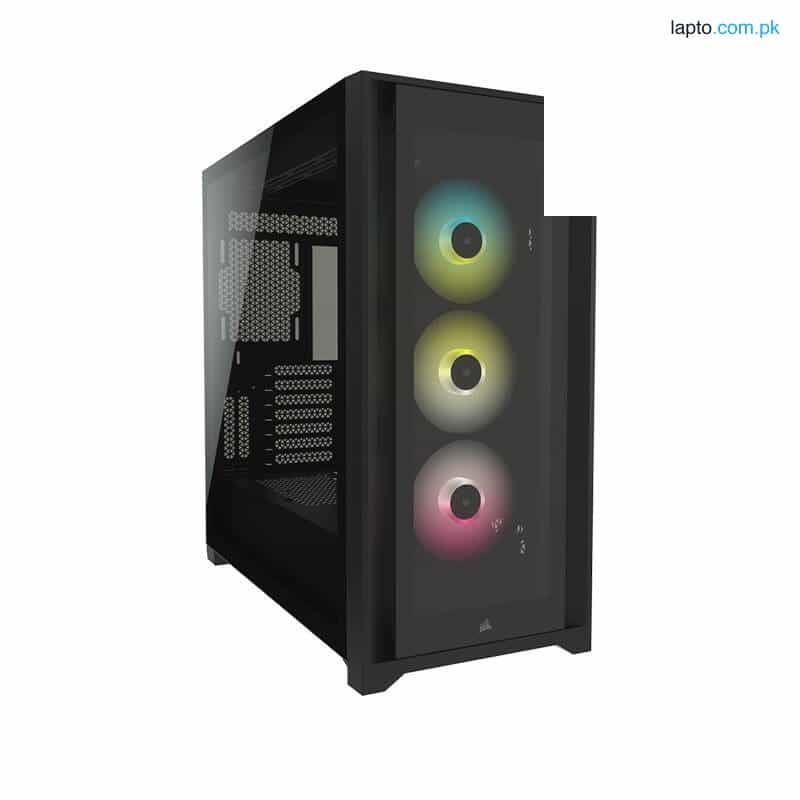 Corsair iCUE 5000X RGB Tempered Glass Mid-Tower ATX PC Smart Case Black 1