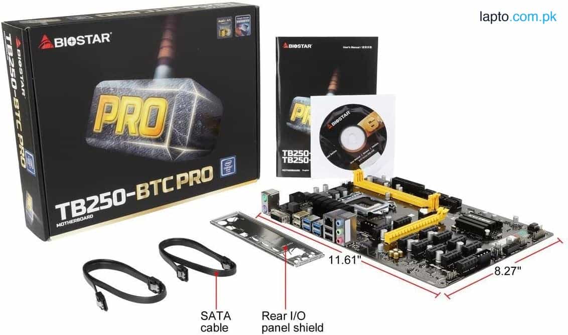 Biostar Motherboard TB250-BTC PRO Core i7/i5/i3 LGA1151 best for mining purpose 1