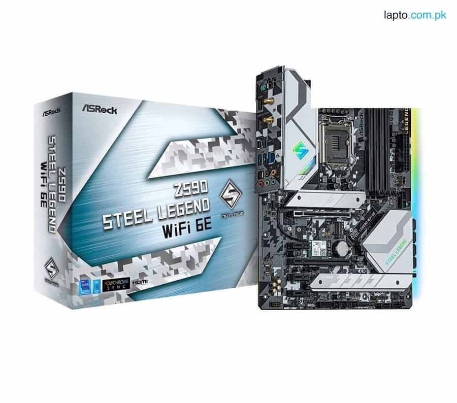 ASRock Z590 Steel Legend WiFi 6E LGA 1200 Intel Z590 SATA 6Gb/s ATX Intel Motherboard 1