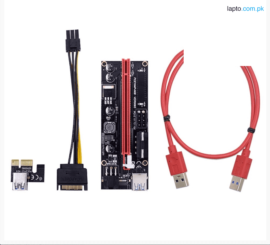 PCI-E Riser Card 009S PCI Express PCIE 1X to 16X Extender 1M 0.6M USB 3.0 Cable SATA 1