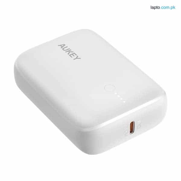 Aukey Power Bank 10000mAh Mini Portable Charger USB C White 1