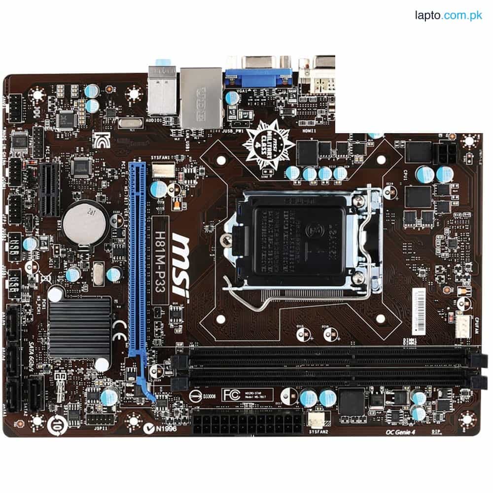 USED MSI H81M-P33 MOTHERBOARDS (WITHOUT BOX) 1