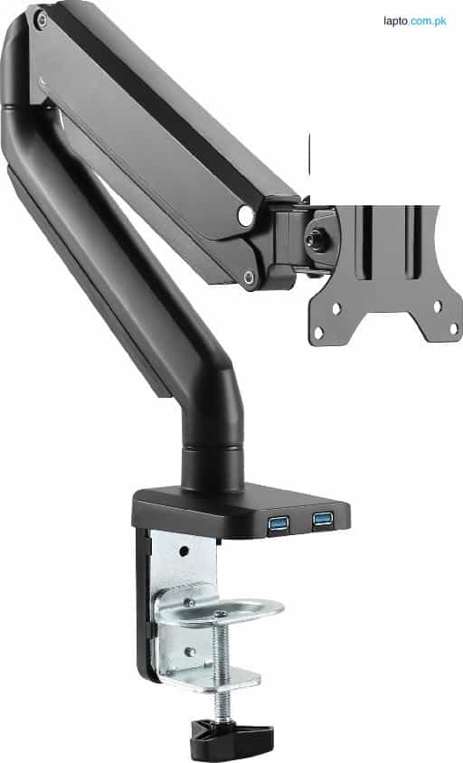 Twisted Minds Mechanical Spring Monitor Arm, Aluminum Slim, Single Monitor, Free Tilt Design, Detachable VESA Plate, Black | TM-26-C06U 1