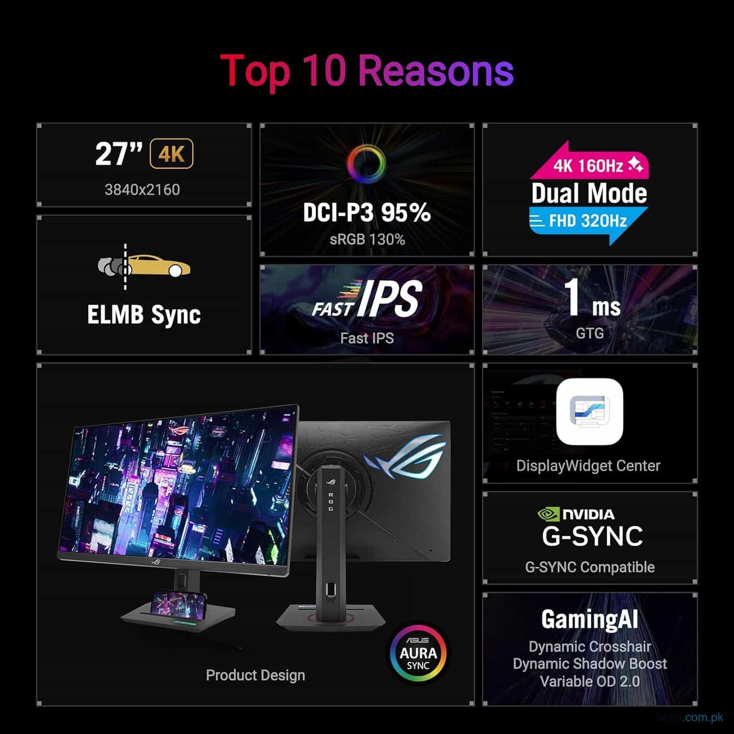 Asus Rog Strix XG27UCG – 320Hz FHD or 160Hz 4K Gaming Monitor 3